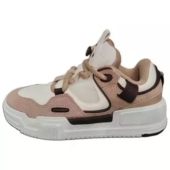 Anta Casual Trendy Versatile Non-Slip Wear-Resistant Low-Top Skate Shoes Women sneaker White Brown 122518021R-4 36