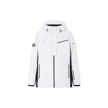 Anta Champion All-Weather Series Color-Block Zipper Hooded Jacket Men Jackets Paper-White Basic-Black 152410910-1 M
