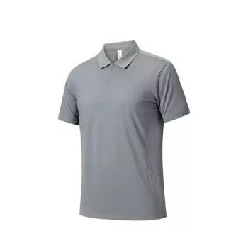 Anta Champion All-Weather Series Comfortable Casual Simple Solid Color Pullover Short Sleeve Polo Shirt Men Polo Shirts Monet-Gray 152520131-2 M