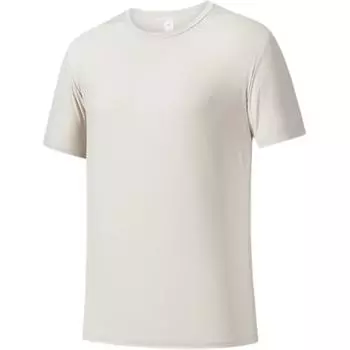 Anta Champion All-Weather Series Comfortable Solid Color Casual Simple Round Neck Short Sleeve T-Shirt Men Tops Raw-Wood 152520142-3 L
