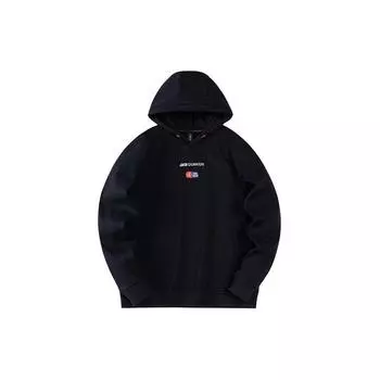 Anta Champion All-Weather Series Letter Print Fleece Knit Hoodie Unisex Hoodies Black 172420704-3 M