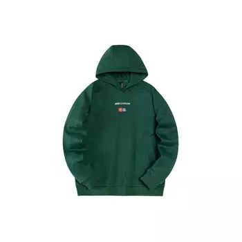 Anta Champion All-Weather Series Letter Print Fleece Knit Hoodie Unisex Hoodies Warm-Jade-Green 172420704-2 L
