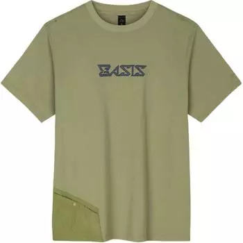 Anta Champion All-Weather Series Letter Round Neck Удобная дышащая повседневная футболка с коротким рукавом для мужчин, топы светло-хаки-зеленого цвета 152430113-1 M