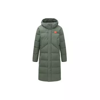 Anta Champion All-Weather Series Long Warm Hooded Zipper Down Jacket Unisex Outerwear Dark-Jade 152350903-4 L