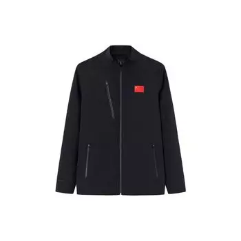 Anta Champion All-Weather Series однотонная флисовая куртка на молнии с воротником-стойкой, мужские куртки Basic-черного цвета 152340615-3 S