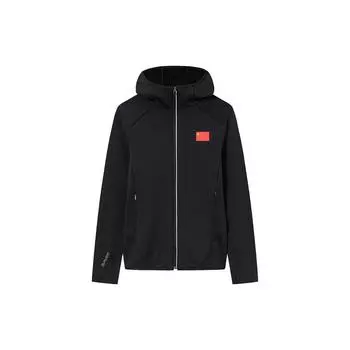 Anta Champion All-Weather Series однотонная куртка с капюшоном на молнии с логотипом национального флага женские куртки черного цвета 162340725-4 S