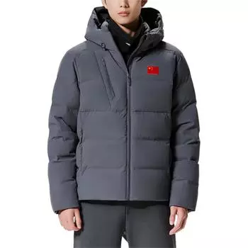 Anta Champion All-Weather Series однотонная куртка с капюшоном и национальным флагом, мужская верхняя одежда, асфальтово-серый 152410907-2 S