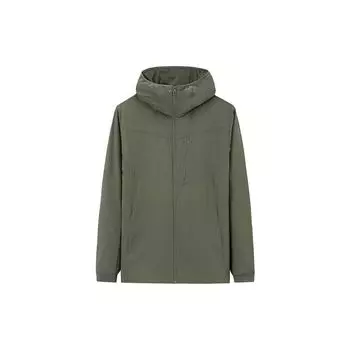 Anta Champion All-Weather Series однотонная куртка на молнии с капюшоном, толстая теплая мужская куртка оливково-зеленого цвета 152340801-3 L