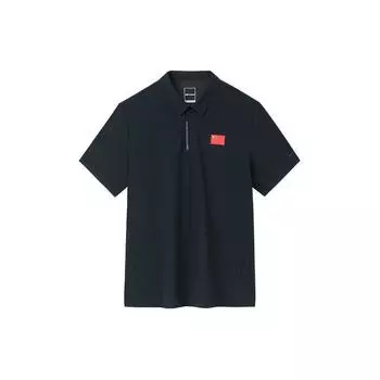 Anta Champion All-Weather Series однотонная рубашка-поло с национальным флагом для мужчин, топы, ночное море, черный 152330104-3 S