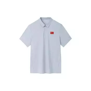 Anta Champion All-Weather Series однотонная рубашка поло с национальным флагом, мужские рубашки поло светло-грязе-серые 152330104-6 S