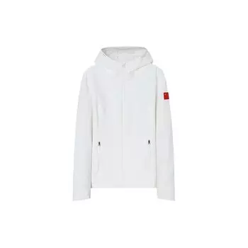 Anta Champion All-Weather Series однотонная водонепроницаемая спортивная куртка на молнии с капюшоном женские куртки Paper-White 162410606-1 2XL