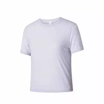 Anta Champion All-Weather Series Round Neck Solid Color Breathable Versatile Short Sleeve T-Shirt Women T-Shirts Purple-Cloud-Gray 162520119-2 3XL