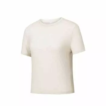 Anta Champion All-Weather Series Solid Color Breathable Versatile Short Sleeve T-Shirt Women T-Shirt Raw-Wood 162520119-1 S