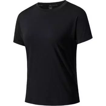 Anta Champion All-Weather Series Solid Color Versatile Comfortable Simple Short Sleeve Regular T-Shirt Women Tops Black 162520102-3 S
