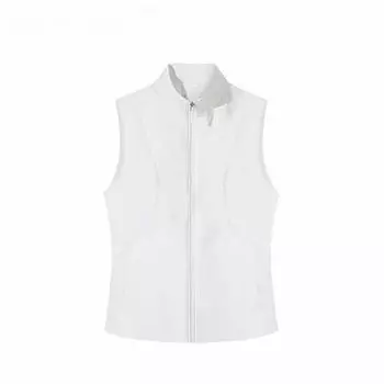 Anta Champion All-Weather Series Solid Color Zipper Stand Collar Comfortable Breathable Versatile Casual Vest Women vest Paper-White 162510804-1 M