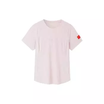 Anta Champion All-Weather Series Solid Color Round Neck Short Sleeve T-Shirt Women Tops Pink 162330102-5 L