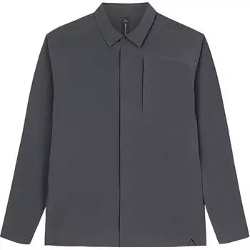 Anta Champion All-Weather Series Solid Color Single-Breasted Breathable Long Sleeve Shirt Men shirts Nirvana-Black 152430111-2 L