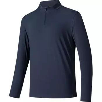 Anta Champion All-Weather Series Solid Color Stand Collar Comfortable Moisture-Wicking Versatile Long Sleeve T-Shirt Men Tops Jing-Mo-Blue 152520401-4 M