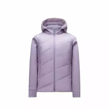 Anta Champion All-Weather Series Solid Color Zipper Hooded Comfortable Breathable Fleece Warm Versatile Down Jacket Women Outerwear 162510616-3 S