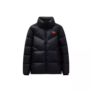 Anta Champion All-Weather Series Solid Color Zipper Thick Stand Collar Down Jacket Men Outerwear Black 172410902-3 M
