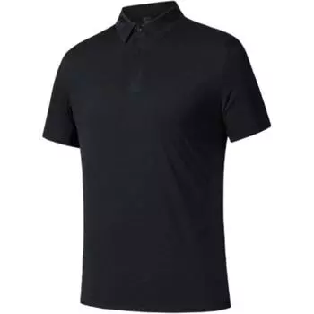 Anta Champion All-Weather Series Sports Casual Simple Solid Color Pullover Short Sleeve Polo Shirt Men Polo Shirts Basic-Black 152520104-4 XL