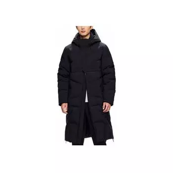 Anta Champion All-Weather Series Warm Hooded Solid Color Zipper Windproof Long Down Jacket Men Outerwear Basic-Black 152510921-1 3XL