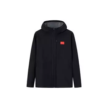 Anta Champion All-Weather Series Зимние Олимпийские игры Национальный флаг Куртка с капюшоном на молнии с длинным рукавом Мужская куртка черного цвета 152340702-3 S