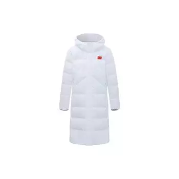 Anta Champion All-Weather Series Зимние Олимпийские игры Национальный флаг однотонный длинный пуховик с капюшоном унисекс верхняя одежда чисто-белый 152350903-1 2XL