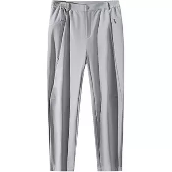 Anta Champion Outdoor Series однотонные трикотажные спортивные брюки со средней посадкой на молнии женские брюки светло-серые 162440506-4 S