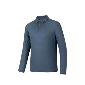 Anta Champion Outdoor Series Solid Color Casual Simple Versatile Moisture Wicking Sports Long Sleeve Knit Shirt Men tops 152530408-4 S