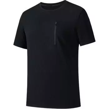 Anta Champion Outdoor Series Solid Color Round Neck Comfortable Quick-Dry Versatile Short Sleeve T-Shirt Men Tops Basic-Black 152520133-1 2XL