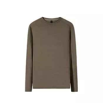 Anta Champion Outdoor Series Solid Color Round Neck Comfortable Breathable Versatile Long Sleeve T-Shirt Men Tops Sangma-Gray 152510415-2 XL