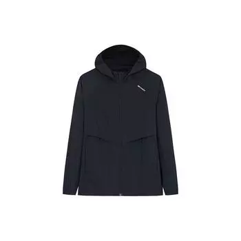 Anta Champion Outdoor Series Solid Color Zipper Hooded Long Sleeve Jacket Men Jacket Night-Sea-Black 152330607-6 S