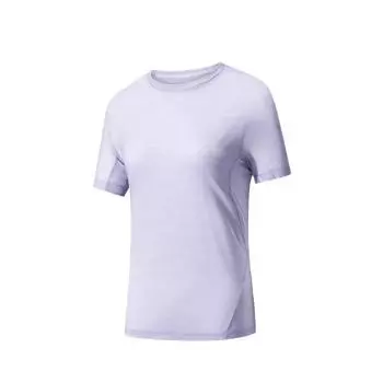 Anta Champion Series Comfortable Casual Simple Moisture Wicking Round Neck Pullover Short Sleeve T-Shirt Women T-Shirt Gray-Mist-Purple 162520116-3 S