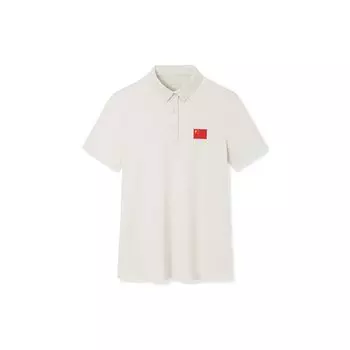 Anta Champion Series однотонный пуловер с принтом национального флага с коротким рукавом, женская рубашка поло City-Brown 162320130-3 L