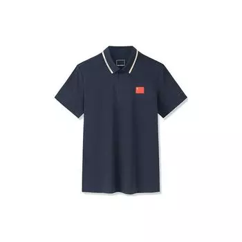 Anta Мужская рубашка поло Champion Series с однотонным принтом и буквами Night-Sea-Black 152320118-7 M