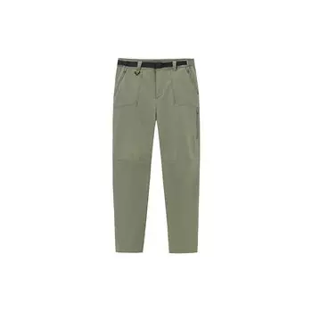 Anta Champion Series Solid Color Mid Waist Straight Leg Fleece Casual Pants Men bottoms Olive-Green 152340507-3 M