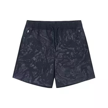 Anta Champion Series сплошной принт, средняя талия, прямые повседневные шорты, мужские шорты, цвет Night-Sea-Black 152330505-3 L