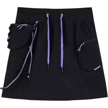 Anta Champion Series Woven Spliced Lace-Up Casual Skirt Женские юбки Basic-Black 162430206-3 S