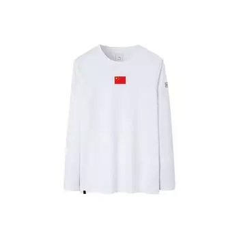 Anta Champion Sports Culture Series SS22 Толстовка с нашивкой в виде флага с круглым вырезом и длинными рукавами, мужские топы, белые 152250401-1 XXXL