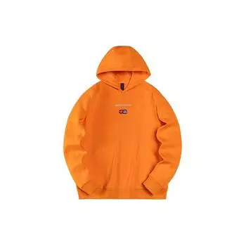 Anta Champion Trail Running Series Letter Print Fleece Knit Hooded Sports Sweatshirt Unisex sweatshirt Sunset-Orange 172420704-1 L