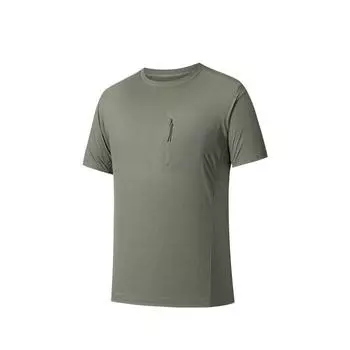 Anta Champion Travel Series Comfortable Simple Versatile Solid Color Round Neck Moisture Wicking Short Sleeve T-Shirt Men Tops Light-Green 152530126-2 M