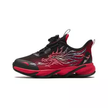 Anta Childrens Red Flame Comfortable Versatile Non-Slip Shock Absorbing Breathable Low-Top Running Shoes Kids Running Shoes Black 312419912-3 28