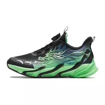 Anta Childrens Red Flame Non-Slip Anti-Kick Shock Absorbing Wear-Resistant Low-Top Childrens Running Shoes Kids sneaker Black Green 312415511-4 38