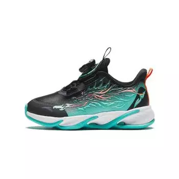 Anta Childrens Red Flame Shock Absorbing Wear Resistant Low Top Running Shoes Kids Running Shoes Black Green 312419912N-8 28