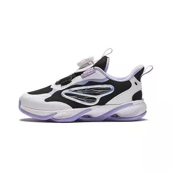 Anta Childrens Red Flame Wear-Resistant Breathable Low-Top Running Shoes Kids sneakers Black Purple 322419913-3 28