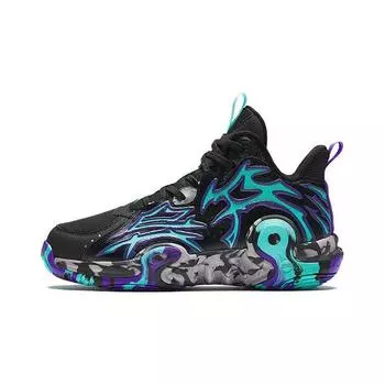 Anta Childrens Zhu Long Synthetic Leather Basketball Shoes Kids Sneakers Dream-Purple A312331104-3 36