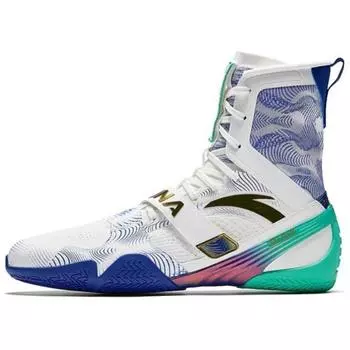 Anta Classic Comfortable Non-Slip Durable High-Top Training Shoes Unisex sneaker White Blue 412440102-6 43