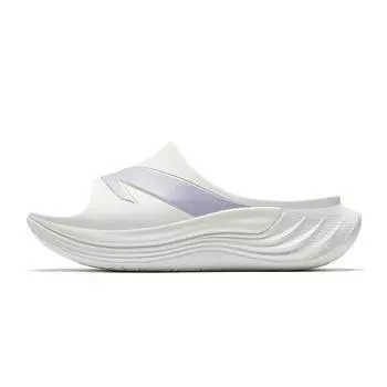 Anta Classic Trendy Basic Casual Versatile Soft Sole Comfortable Beach Non-Slip Slide Sandals Women Footwear White Purple 122538528R-1 36.5