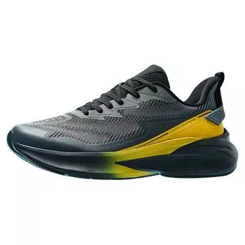 Anta Cloud Tracking Round Toe Lace-Up Shock Absorbing Wear-Resistant Low-Top Running Shoes Men sneaker Black Gray Yellow 112415522-7 42.5